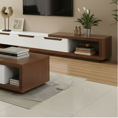 Living Room Set White & Brown - 190 x 40 x 40 cm - TVCT25