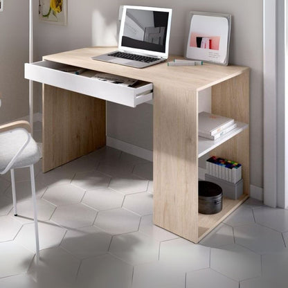 Desk Wooden & White - 100 x 50 x 80 cm - WDSK46