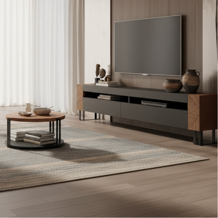 Living Room Set Black & Brown - TVCT33