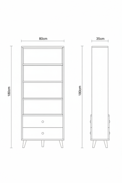Display Unit Wooden & White - WDU14