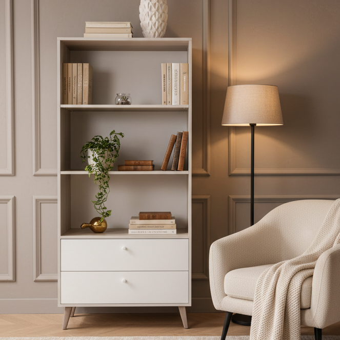 Display Unit Wooden & White - WDU14