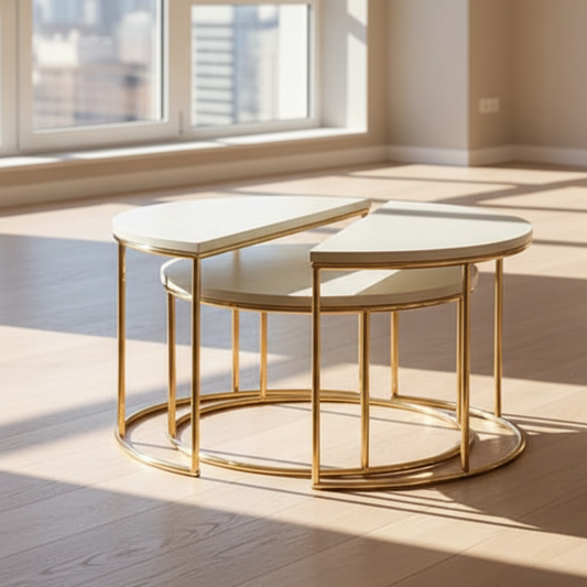 steel and MDF nesting and center coffee table gold - CC20