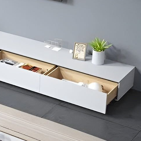 Living Room Set White & Wooden - 240 x 40 x 40 cm - TVCT27