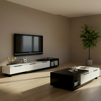 Living Room Set Black & White - TVCT34
