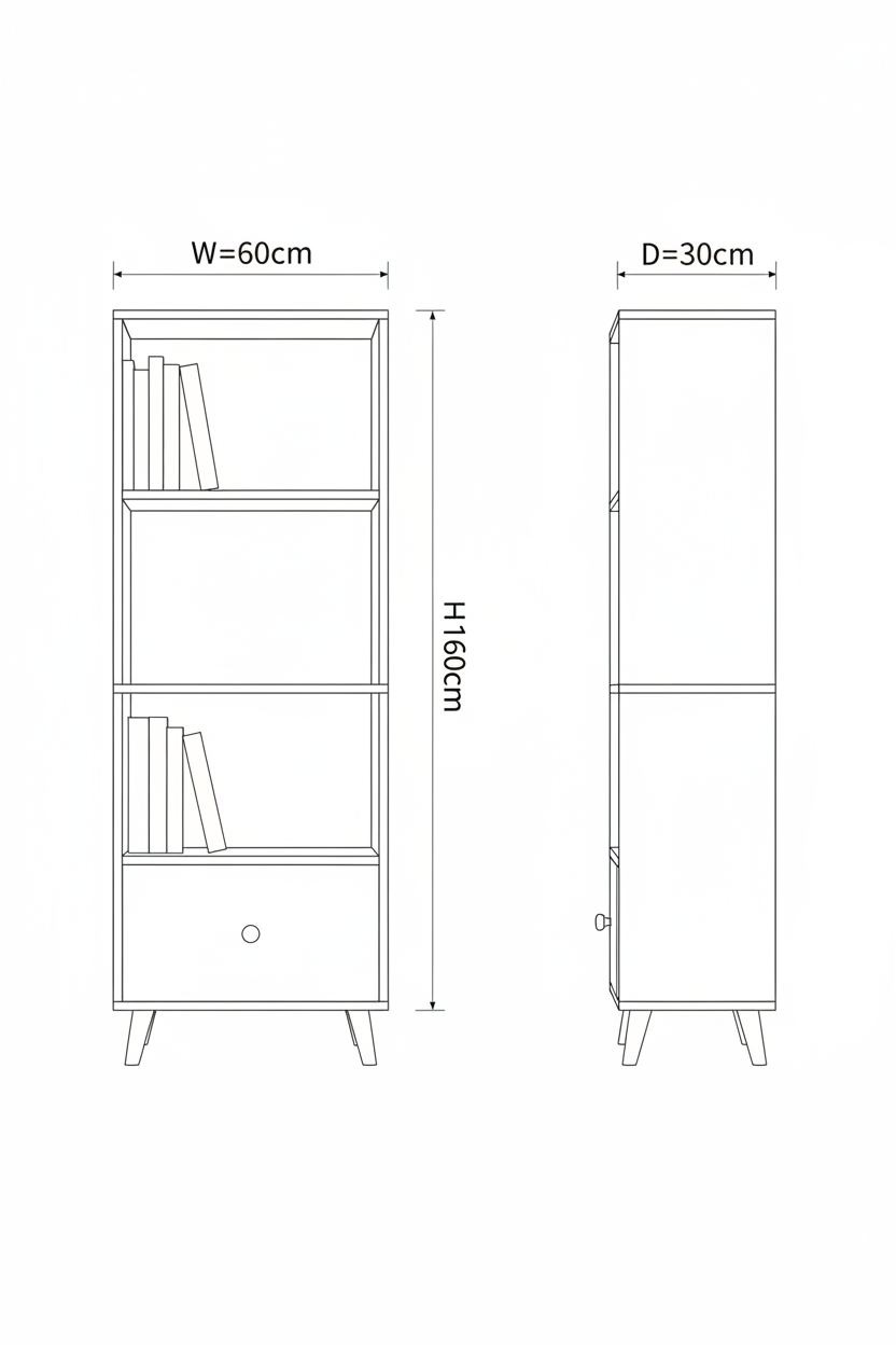 Display Unit Wooden & White - WDU21