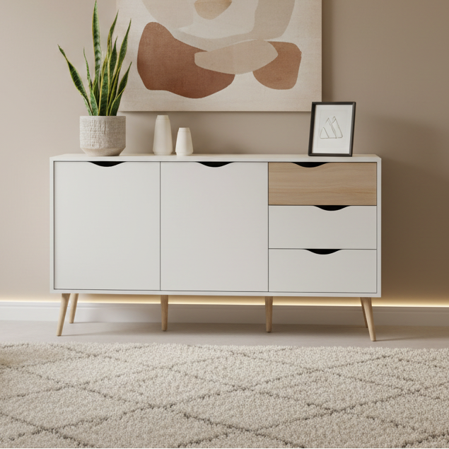 Buffet | White & Wooden - BUF55