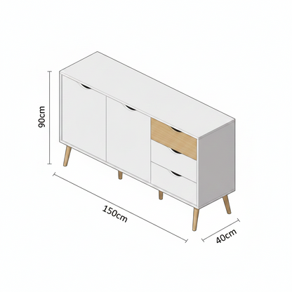 Buffet | White & Wooden - BUF55