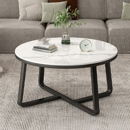 Steel and marble center coffee table 65×45 -AA8