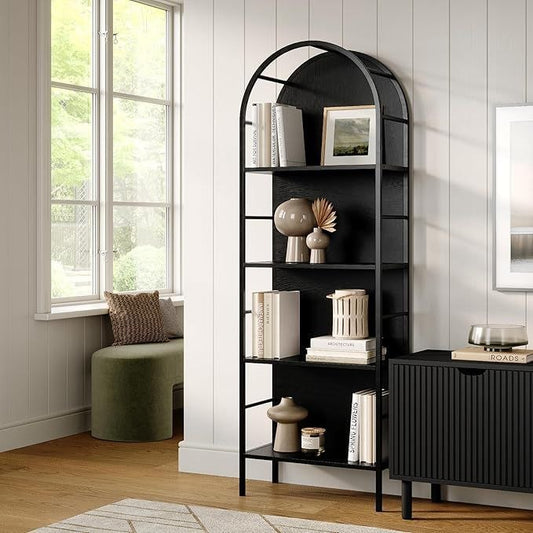 Iron and MDF Display Unit and bookshelf black - SW4