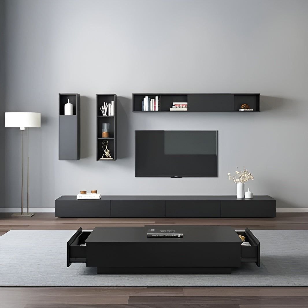 Living Room Set Black - 240 x 40 x 40 cm - TVCT28