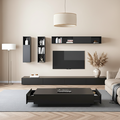 Living Room Set Black - 240 x 40 x 40 cm - TVCT28