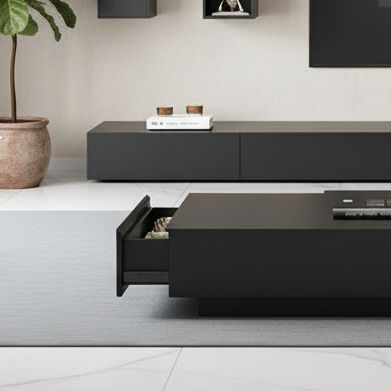 Living Room Set Black - 240 x 40 x 40 cm - TVCT28