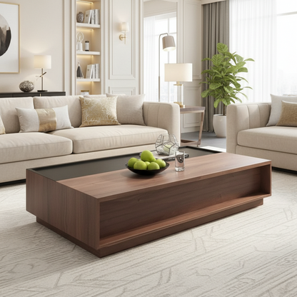 Living Room Set Black & Wooden TVCT35
