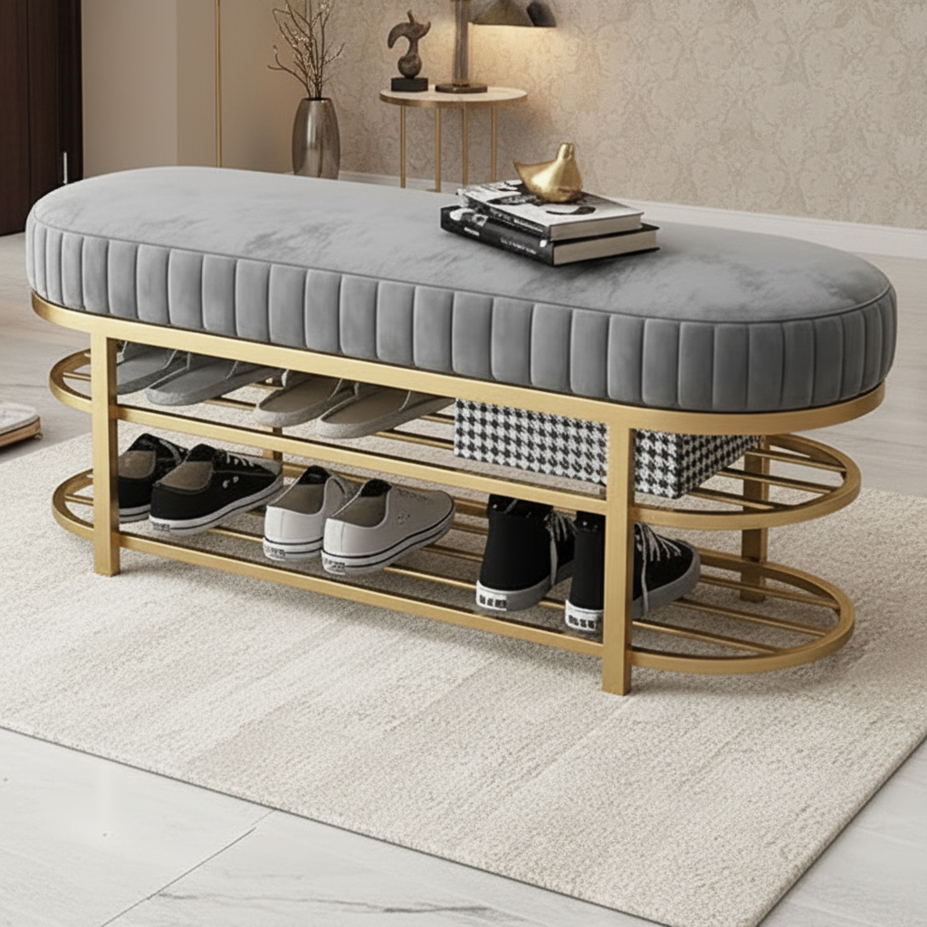 Iron gold shoe bench - SRS71