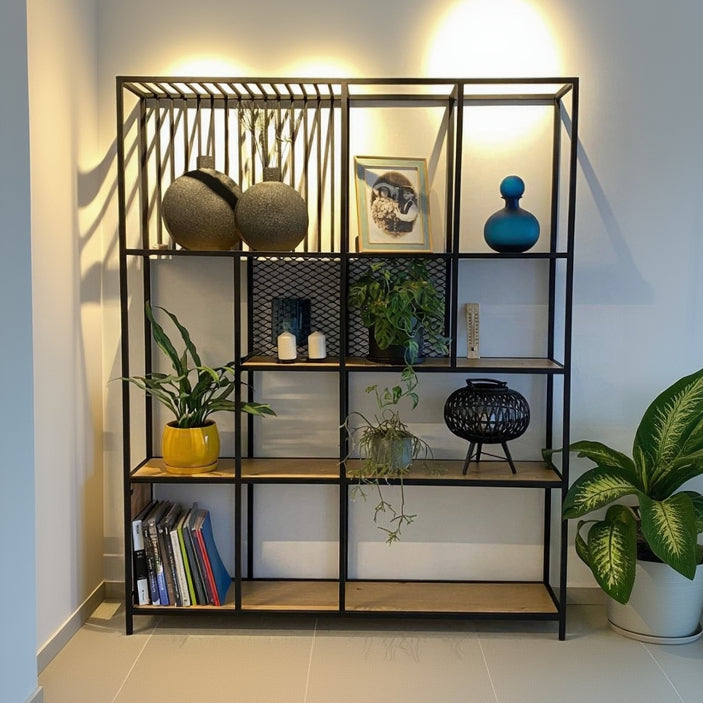 Iron and MDF Display Unit and bookshelf - SW2