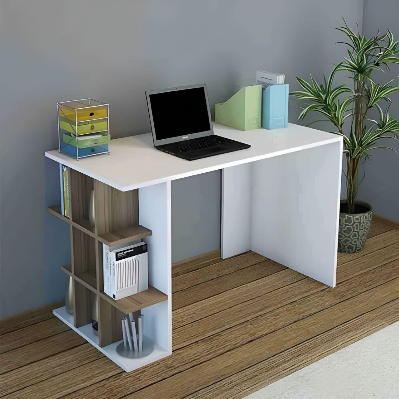 Desk Wooden & White - 120 x 50 x 75 cm - WDSK33