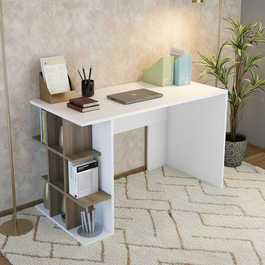 Desk Wooden & White - 120 x 50 x 75 cm - WDSK33