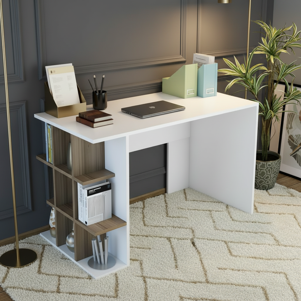 Desk Wooden & White - 120 x 50 x 75 cm - WDSK33