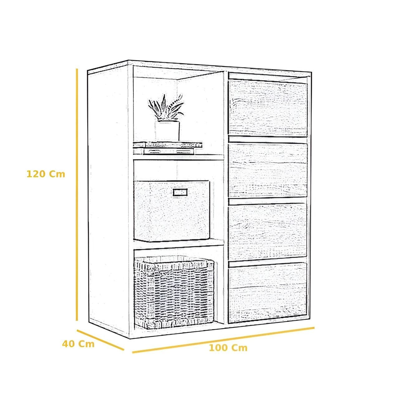 Display Unit Wooden & White - WDU13