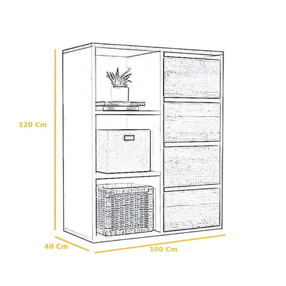 Display Unit Wooden & White - WDU13