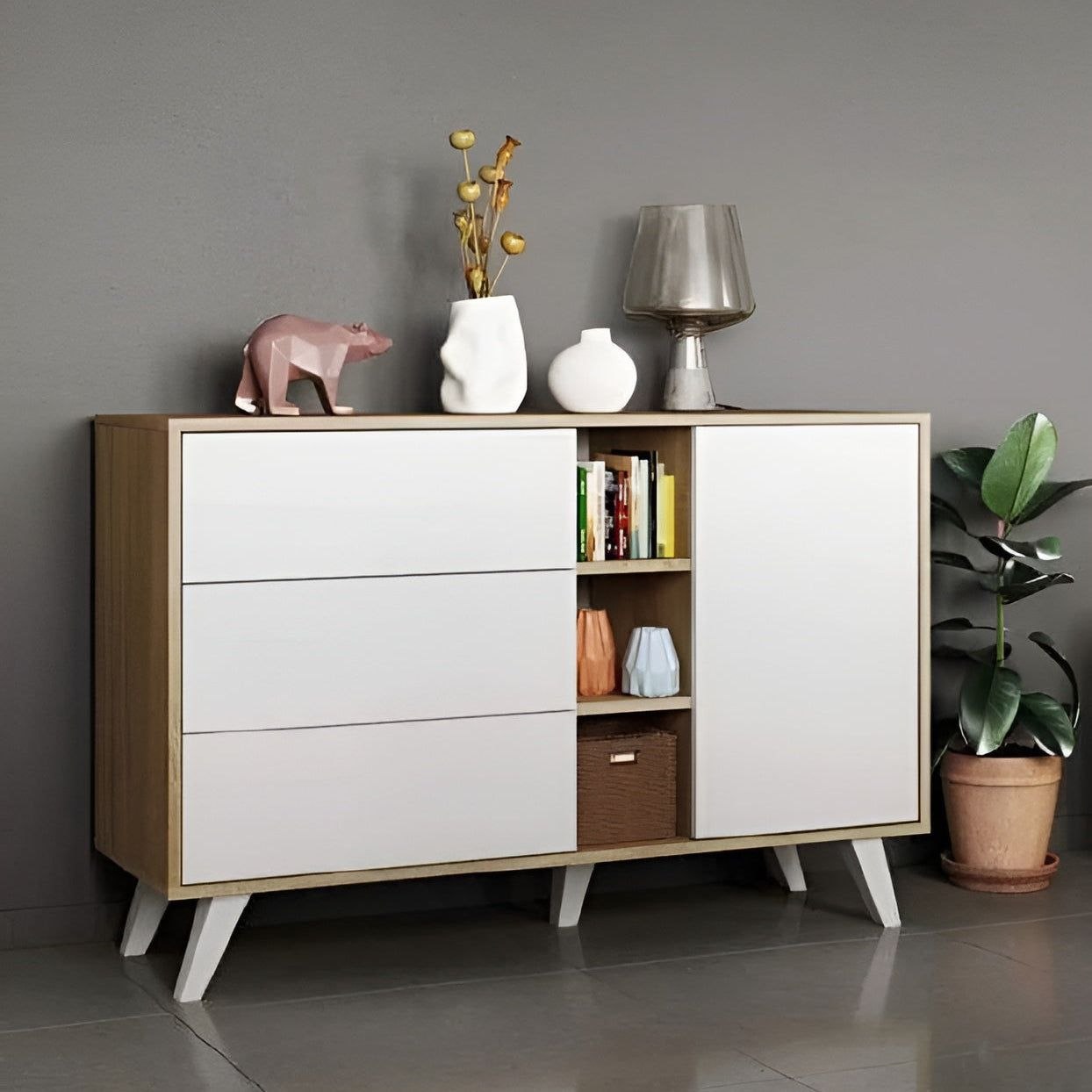 Buffet | Wooden & White - BUF56