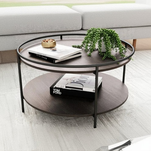 steel center coffee table and MDF wood 75×45 - AA19