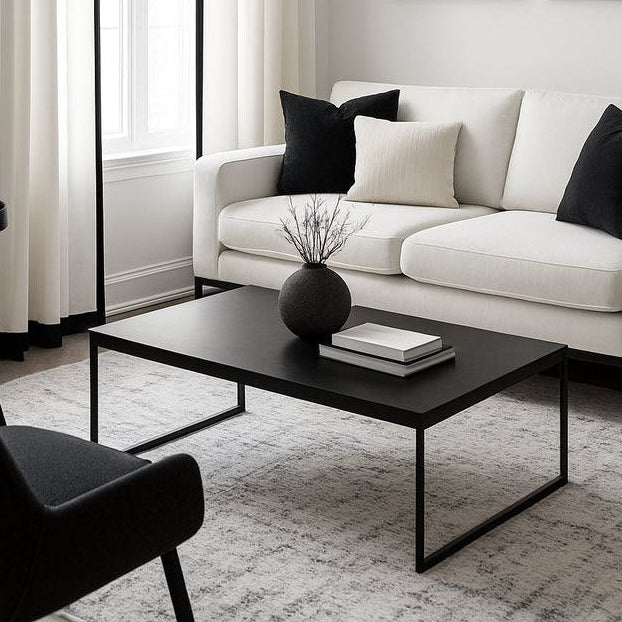 steel center coffee table and MDF wood 100x60x45 - AA20