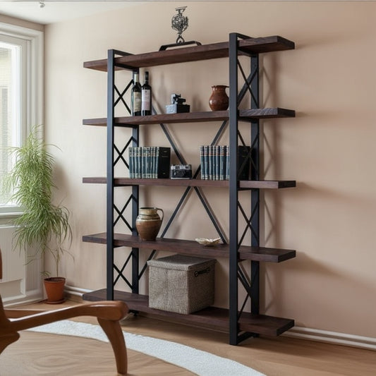 Iron and wood Display Unit and bookshelf - SW1