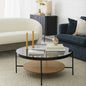 steel, MDF and glass center coffee  matte black 75×45 -HZ5