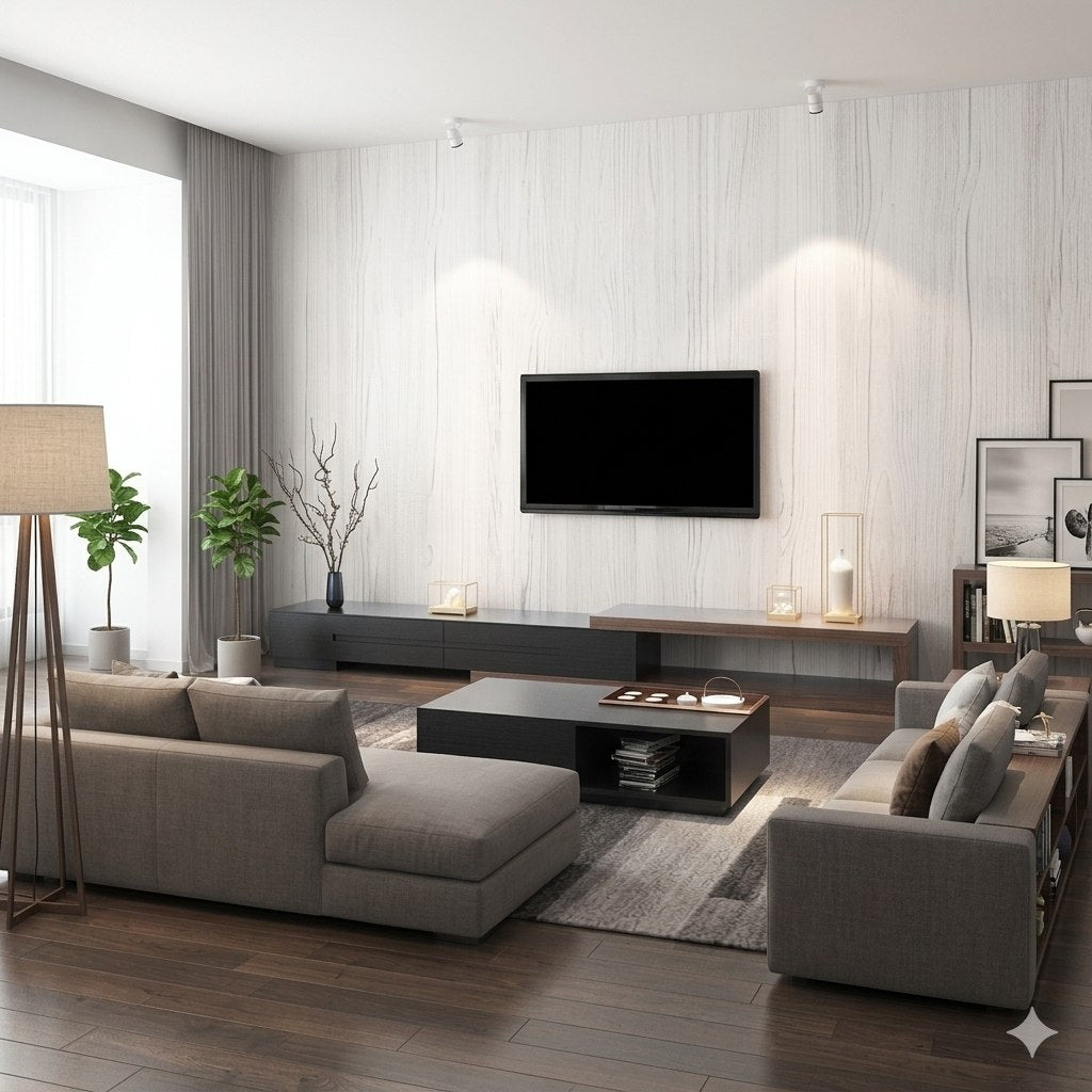 TV Unit and Coffee Table black and brown - TVCT8