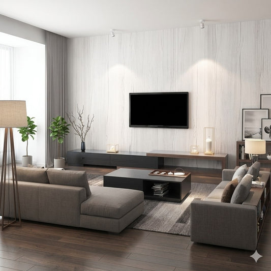 TV Unit and Coffee Table black and brown - TVCT8