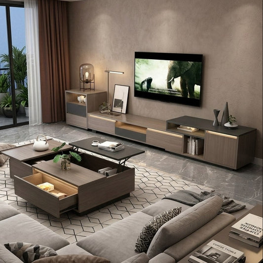 TV Unit and Coffee Table brown and black - TVCT10