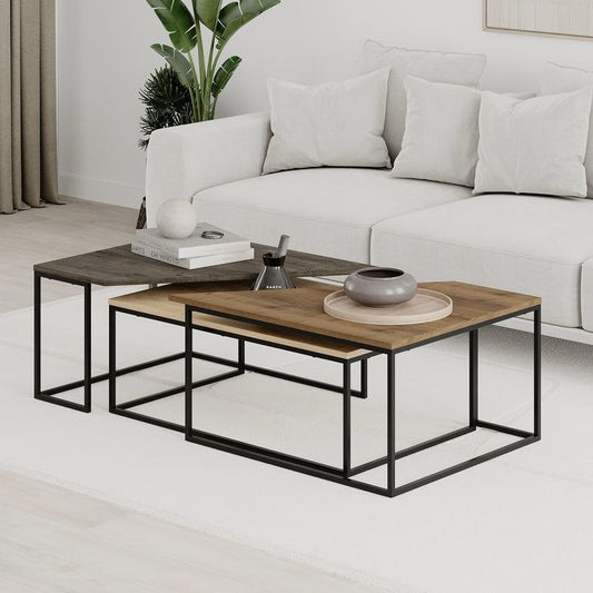 steel and MDF center nesting table 3 pieces - CC13