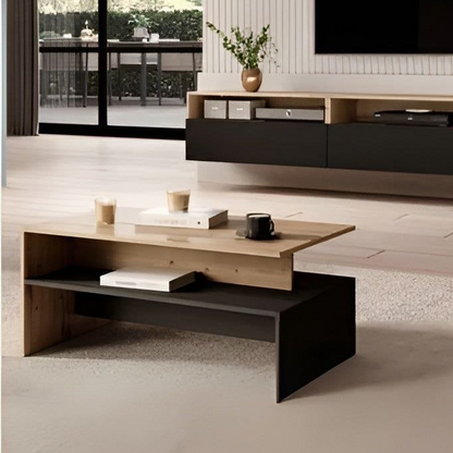 Living Room Set Black & Wooden - 160 x 40 x 40 cm - TVCT19