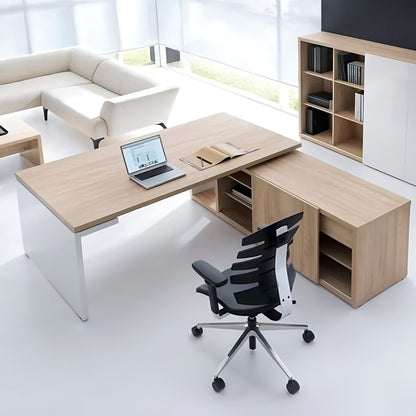 Desk Wooden & White - 180 x 160 x 75 cm - WDSK12