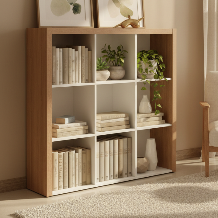 Display Unit White & Wooden - WDU15
