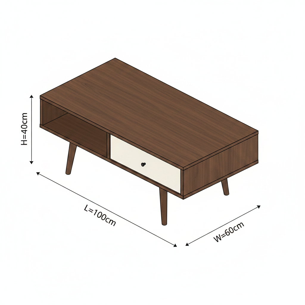 Table Unit White & Brown - WCT37
