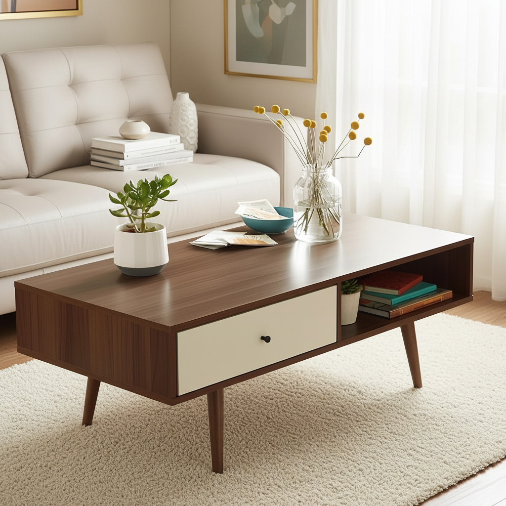 Table Unit White & Brown - WCT37
