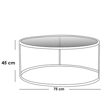 steel center coffee table and MDF wood 75×45- AA35