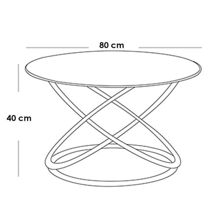 steel center coffee table and glass 80×40 - AA24