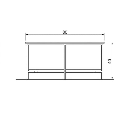 طاولة قهوة بوسط فولاذي وخشب MDF مقاس 80×40 - AA36