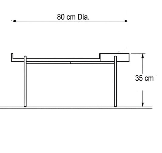 steel center coffee table and MDF wood 80×35 - AA39
