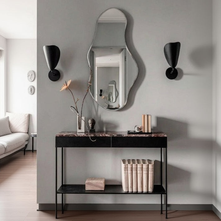 steel console with Mirror and MDF wood 120x35x90 - CL33