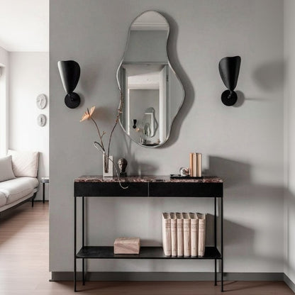 steel console with Mirror and MDF wood 120x35x90 - CL33