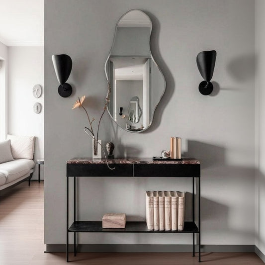 steel console with Mirror and MDF wood 120x35x90 - CL33