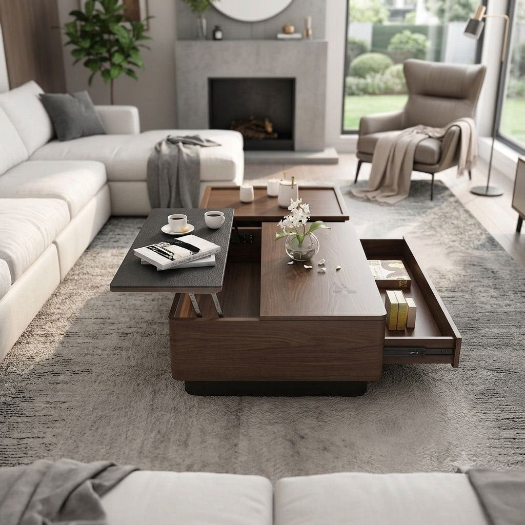 Table Unit Brown & Black - 120 x 70 x 40 cm - WCT17