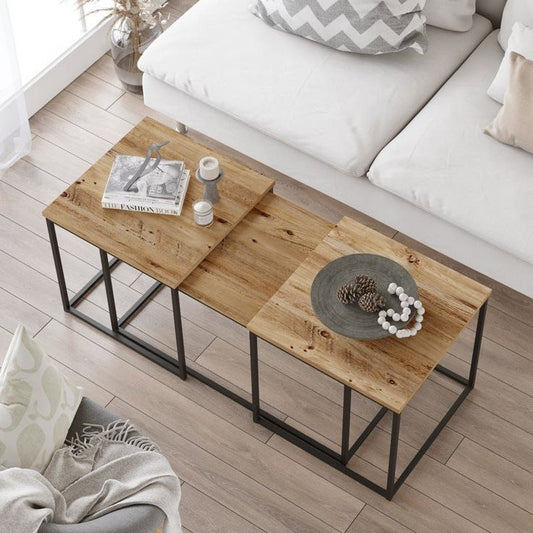steel and MDF center nesting table 3 pieces - CC15