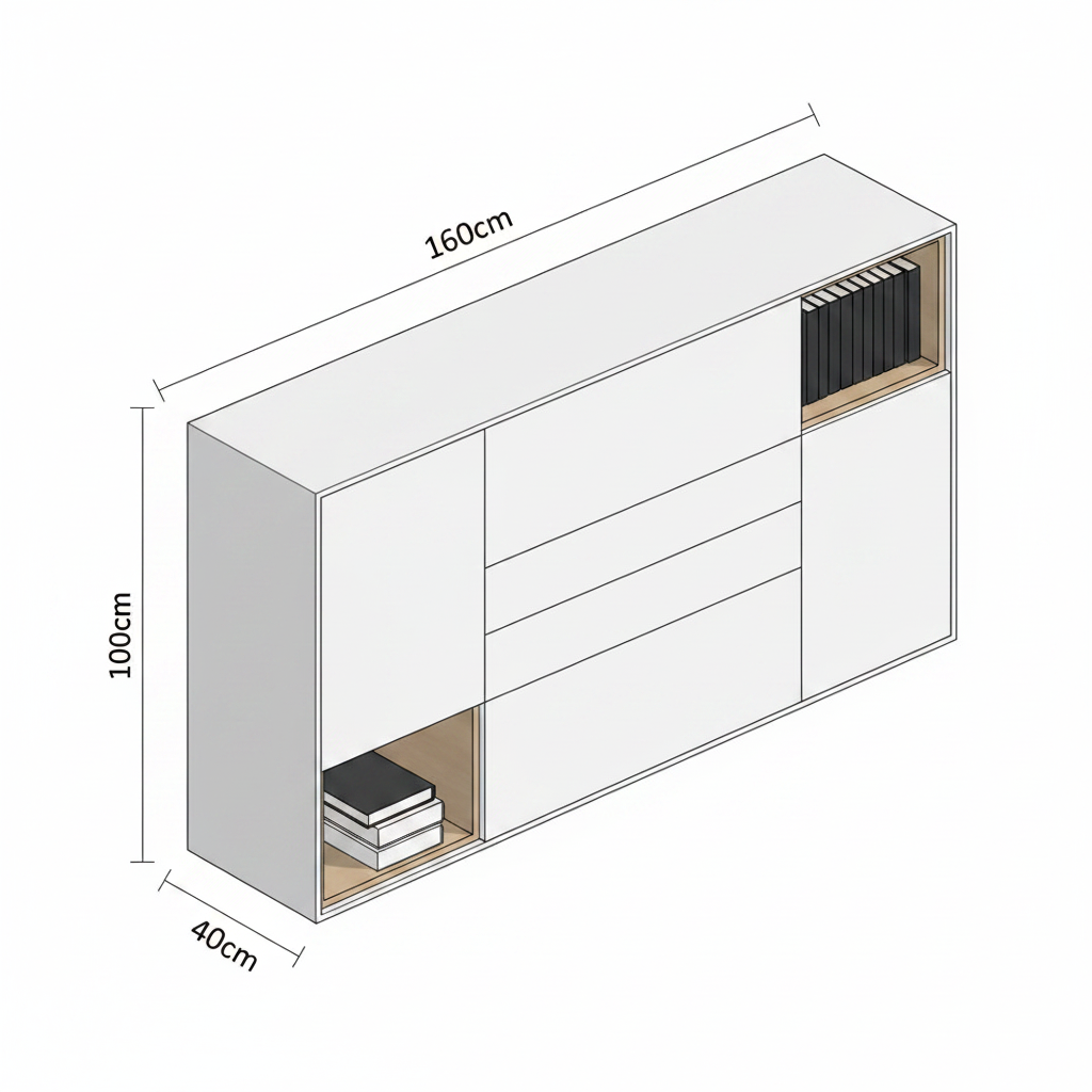 Buffet | White & Wooden - BUF57