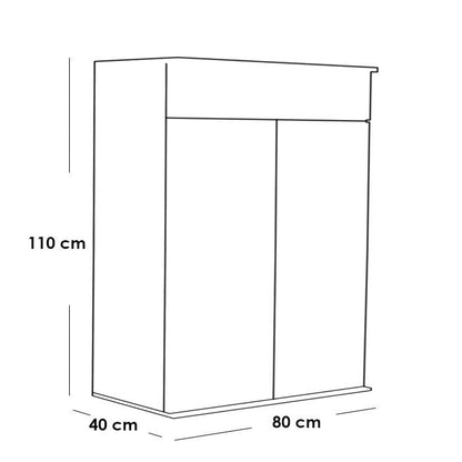 Shoe Closet White & Brown - 80x40x110 - WSH48