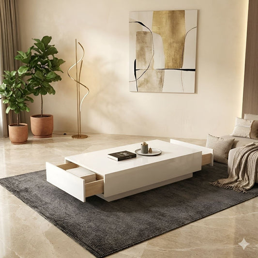 طقم غرفة معيشة أبيض - TVCT36